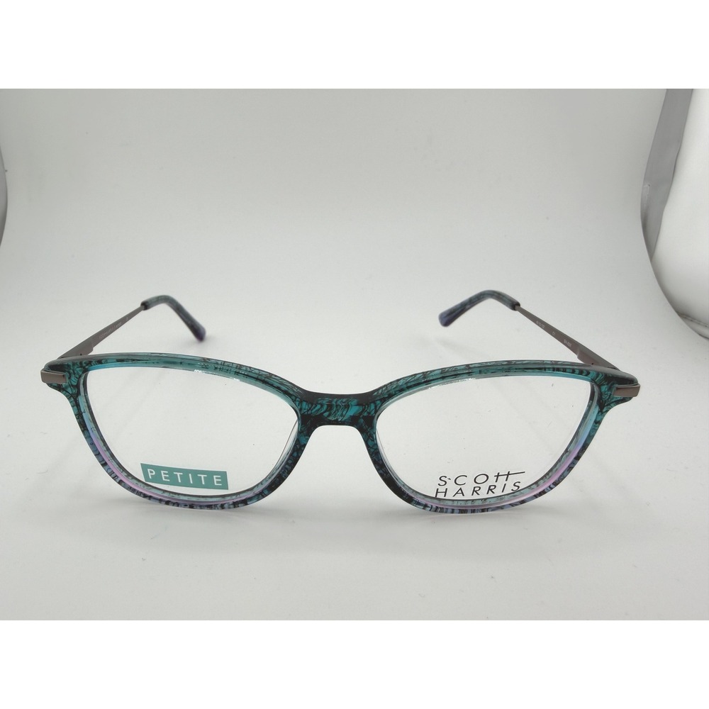 Scott Harris Europa SH-628 C1 Petite Cat Eye Teal Purple Eyeglasses 49-15-132